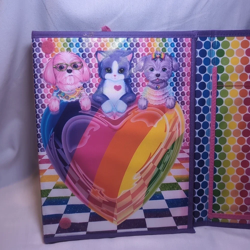 LISA FRANK LOT: TRIFOLD PORTFOLIO SCHOOL BINDER Journal Stickers Notebook Puzzle